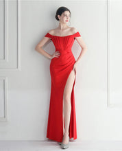 Load image into Gallery viewer, Hollie Satin Mermaid Slit Maxi Dress
