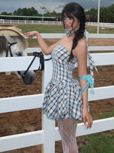 Load image into Gallery viewer, Beba Plaid Strapless Mini Dress
