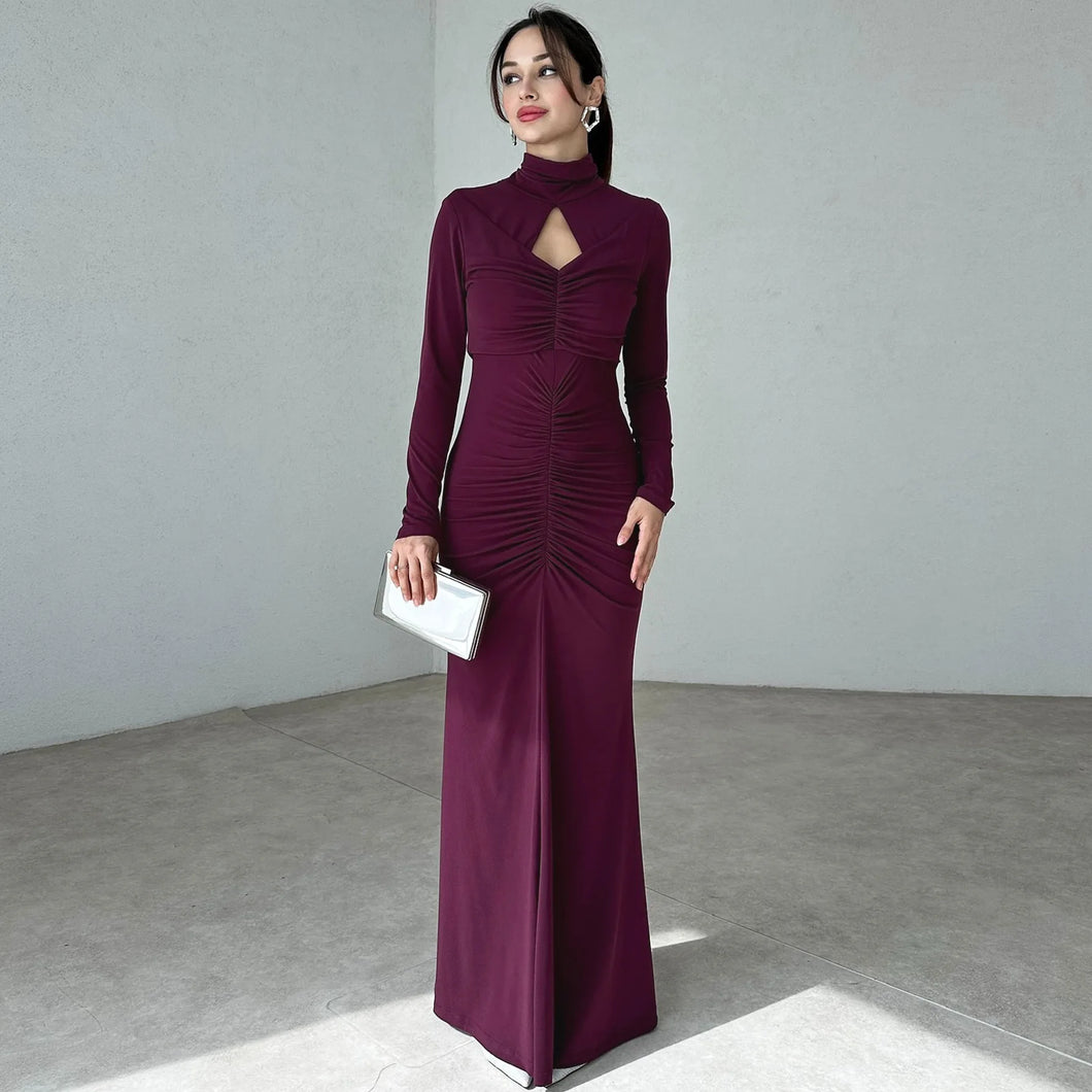 Elodie Turtleneck Long Sleeve Maxi Dress