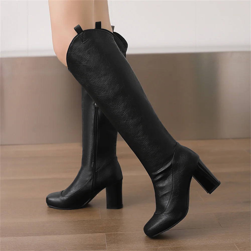 Ariella Knee-High High Heel Western Boots