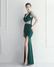 Load image into Gallery viewer, Krystal Bre Satin Slit Maxi Dress
