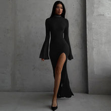 Load image into Gallery viewer, Christie Long Flare Sleeve Slit Maxi Dress
