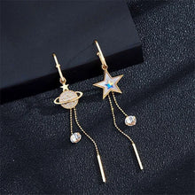 Load image into Gallery viewer, Dezy Space Stars Planet Tassel Earrings
