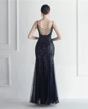 Load image into Gallery viewer, Soraya Sequin Beaded Mermaid Maxi Dress
