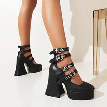 Load image into Gallery viewer, Payton Buckle Platform High Heel Pumps
