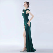 Load image into Gallery viewer, Kadence Shae Satin Slit Mermaid Maxi Dress
