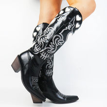 Load image into Gallery viewer, Misty Love Heart Pointed Toe Knee High Western Boots
