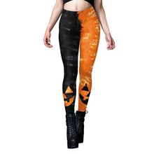 Load image into Gallery viewer, Pumpkin Face Halloween Legging Pants
