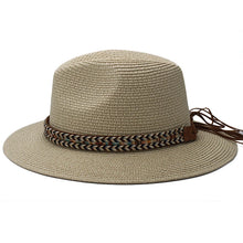 Load image into Gallery viewer, Dimitri Straw Wide Brim Panama Hat
