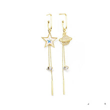 Load image into Gallery viewer, Dezy Space Stars Planet Tassel Earrings
