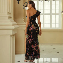 Load image into Gallery viewer, Jacinta Evers Sequin One Shoulder Slit Maxi Dress
