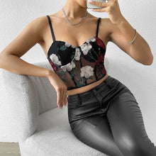 Load image into Gallery viewer, Riley Floral Mesh Cami Crop Top
