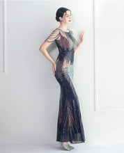 Load image into Gallery viewer, Keylani Sequin Beaded Mermaid Maxi Dress
