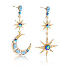 Load image into Gallery viewer, Delayna Night Star Moon Earrings
