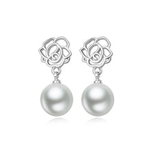 Load image into Gallery viewer, Courtene Rose Pearl Earrings
