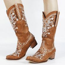 Load image into Gallery viewer, Sara Floral Mid-Calf Western Boots
