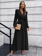 Load image into Gallery viewer, Isla Terry Pleated Long Sleeve Maxi Dress
