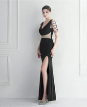 Load image into Gallery viewer, Krystal Bre Satin Slit Maxi Dress
