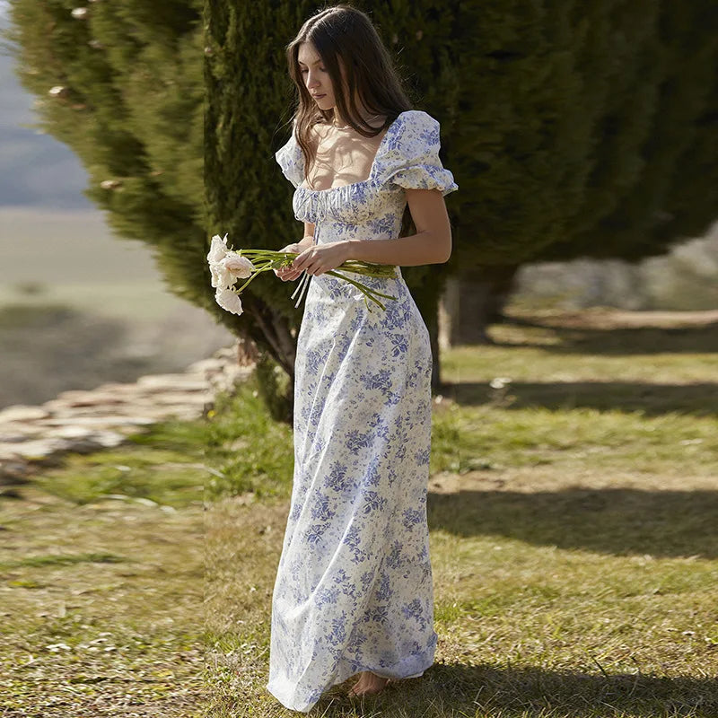 Callie Floral Puff Sleeve Maxi Dress