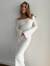 Load image into Gallery viewer, Hadleigh Knit Off Shoulder Long Sleeve Maxi Dress
