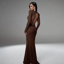 Load image into Gallery viewer, Alice Turtleneck Backless Long Sleeve Maxi Dress
