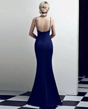 Load image into Gallery viewer, Valeria Diamond Satin Mermaid Slit Maxi Dress
