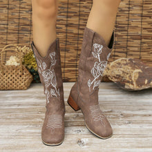 Load image into Gallery viewer, Luisa Floral Mid-Calf Leather Boots
