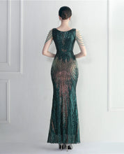 Load image into Gallery viewer, Keylani Sequin Beaded Mermaid Maxi Dress
