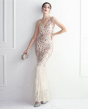 Load image into Gallery viewer, Ali Emma Sequin Beaded Mermaid Maxi Dress
