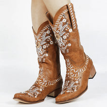 Load image into Gallery viewer, Sara Floral Mid-Calf Western Boots
