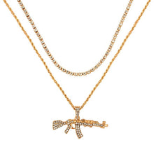 Load image into Gallery viewer, AK47 Rhinestone Multilayer Necklace
